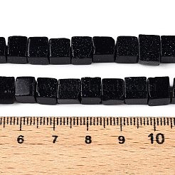 合成ブルーゴールドストーン青金砂石ビーズ連売り  キューブ  6~7x6~6.5x6~6.5mm  穴：1mm  約60~61個/連  15~15.366''（38.1~39センチメートル）&nbsp;G-T139-6x6-18B