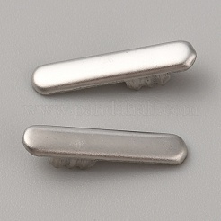ステンレススチールコードの端部  折りたたみ式カシメエンドパーツ  ステンレス鋼色  15.5x3x3mm&nbsp;FIND-WH0420-10P