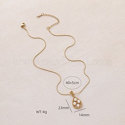 304 Stainless Steel with Imitation Pearl Teardrop Pendant Necklaces for Women&nbsp;BY5835