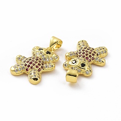 Brass Micro Pave Clear Cubic Zirconia Pendants&nbsp;ZIRC-F135-28G-04