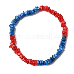 Dyed Natural Freshwater Shell Beads Stretch Bracelets for Men Women&nbsp;BJEW-JB12477-01