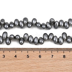 電気めっきシェルパールビーズ連売り  ティアドロップ  トップ掘削  ブラック  7.5~8x4~5mm  穴：0.5mm  約102~103個/連  15.20~15.75''（38.6~40センチメートル）&nbsp;BSHE-B009-A01-5x8mm-02