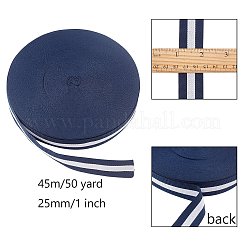 フラットストライプグログランポリエステルリボン  ウェビング衣類縫製アクセサリー  マリンブルー  25mm&nbsp;EC-WH0003-13-A06