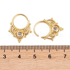 ラックメッキ真鍮キュービックジルコニアイヤリング  カドミウムフリー＆鉛フリー  長持ちメッキ  フープピアス  18KGP本金メッキ  20x16mm&nbsp;EJEW-S219-11G