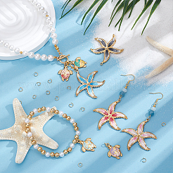 9Pcs 9 Styles Ocean Theme 304 Stainless Steel Enamel Pendants&nbsp;STAS-PH0007-28