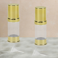 プラスチックポンプボトル2個  アルマイトカバーとファンネルホッパー2個付き  ゴールドカラー  2.95x11.4cm  容量：15ml（0.51fl.oz）&nbsp;MRMJ-LP0004-45