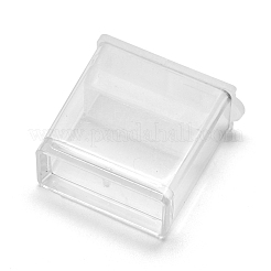 プラスチックビーズ収納ケース  フリップトップビーズ収納  シードビーズ収納ボックス  長方形  透明  27x27x13mm  穴：8x10mm&nbsp;CON-R010-02
