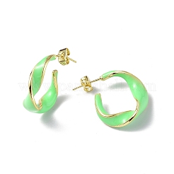 Enamel Twist Stud Earrings&nbsp;EJEW-P214-03G-03
