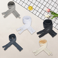 10個 5色 衣服アクセサリー  ポリエステル＆樹脂ジッパー  ファスナー部品  樹脂製ジッパースライダー付き  ミックスカラー  815x31x3mm  2個/カラー&nbsp;FIND-CY0001-42B