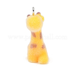 Animal Shape Flocky Resin Pendants&nbsp;RESI-Q229-01J