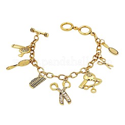 Vintage Alloy Hairdresser Tool Multi Charm Bracelets&nbsp;WGD715F-01