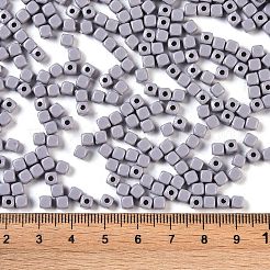 不透明なアクリルビーズ  キューブ  ライトグレー  4x4x4mm  穴：1.4mm&nbsp;X1-OACR-B025-06H