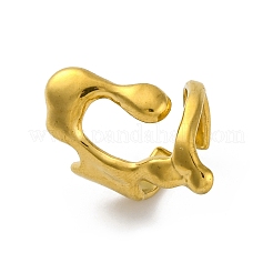 女性用不規則な304ステンレススチールオープンカフリング  ゴールドカラー  調整可能  30.5mm&nbsp;RJEW-M019-05G