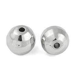 CCBプラスチックビーズ  多面カット  ラウンド  プラチナ  9mm  穴：1.8mm&nbsp;CCB-G020-01P