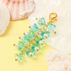 Trumpet Flower Glass Pendant Decorations&nbsp;HJEW-YW0001-02A