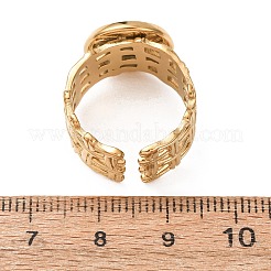 Woven Bezel 304 Stainless Steel Cuff Ring Components&nbsp;SA-CBAD8FA-01G-03