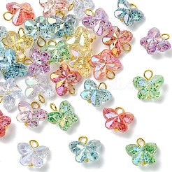 30PCSアクリルパーツ  鉄パーツ  蝶  ゴールドカラー  ミックスカラー  17mm  穴：3.8mm&nbsp;PALLOY-YW00120