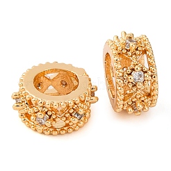 Brass Micro Pave Cubic Zirconia European Beads&nbsp;KK-K378-39G