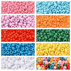 200個の不透明プラスチックビーズ  バレル  ディープスカイブルー  9x6mm  穴：3.8mm&nbsp;KY-YW0001-79A