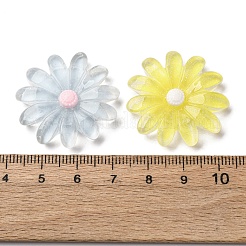 クリア樹脂カボション  デイジー  グリッターパウダー付き  ミックスカラー  29.5x6mm&nbsp;CRES-I046-04