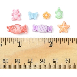 260個7スタイルクラフトスタイルアクリルビーズ  魚とキャンディーと花とヒトデと蝶とクマ  ミックスカラー  7~16.5x6~15x3~7mm  穴：1.5~3mm&nbsp;MACR-FS0001-38