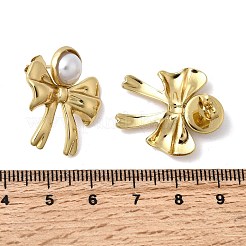 201 Stainless Steel ABS Plastic Pearl Stud Earrings&nbsp;EJEW-Z151-13G-06