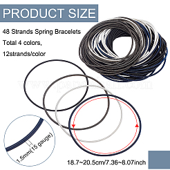 48Pcs 4 Colors Spring Bracelets Set&nbsp;BJEW-BC0001-12