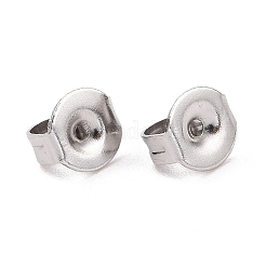 変色しにくい304ステンレススチール製イヤーナット  スタッド イヤリングのフリクション イヤリング バック  ステンレス鋼色  5x4x2.5mm  穴：1mm&nbsp;X-STAS-E019-2