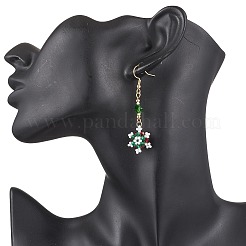 Glass Seed Beads Dnagle Earrings&nbsp;EJEW-MZ00501-04