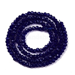 ガラスビーズ連売り  多面カット  ロンデル  ミッドナイトブルー  2.5x1.5~2mm  穴：0.6~0.7mm  約154~161個/連  1連/セット&nbsp;EGLA-T021-01B