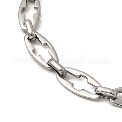 女性用304ステンレススチール中空クロスリンクチェーンブレスレット  ステンレス鋼色  8インチ（20.4cm）&nbsp;BJEW-JB12294-01