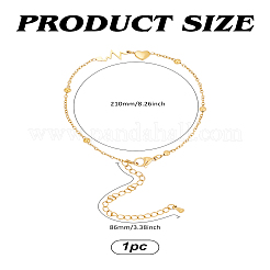 1Pc 201 Stainless Steel Heart Link Anklets&nbsp;AJEW-LP0007-13