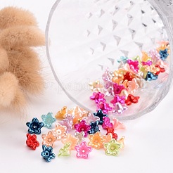 ABSプラスチックパール調ビーズ  花  ミックスカラー  10x10.5x5mm  穴：1mm  約1000個/袋&nbsp;PL129Y