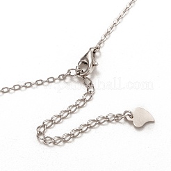 Rhodium Plated 925 Sterling Silver Stamping Blank Tag Pendant Necklaces&nbsp;NJEW-H209-05P