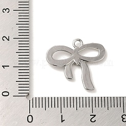 ラックメッキ合金ペンダント  カドミウムフリー＆ニッケルフリー＆鉛フリー  蝶結び  プラチナ  18x19.5x2mm  穴：1.8mm&nbsp;PALLOY-H142-05P-09