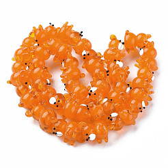 Transparent Handmade Bumpy Lampwork Beads Strands&nbsp;LAMP-T007-19-B06