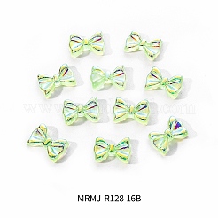 電気メッキ蝶結び樹脂カボション  ネイルアートの装飾の付属品  薄緑  11x7.5x3mm  10個/袋&nbsp;MRMJ-R128-16B