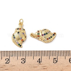 Brass Micro Pave Cubic Zirconia Pendants&nbsp;KK-D502-26N-G