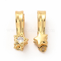 Real 18K Gold Plated Brass Clear Cubic Zirconia Pendants&nbsp;KK-K165-17