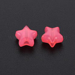 模造ゼリーアクリルビーズ  スター  ショッキングピンク  9x9.5x5.5mm  穴：2.5mm  約1795個/438g&nbsp;LS-MACR-S373-45-E09