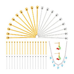 60Pcs 2 Colors 925 Sterling Silver Head Pins&nbsp;STER-PH0003-19
