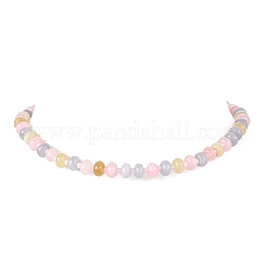 Macaron Color Dyed Natural White Jade Rondelle Beaded Necklaces with Glass Seed Beads for Women&nbsp;NJEW-JN06593-01