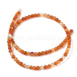 天然な赤瑪瑙ビーズ連売りラウンド  染め＆加熱  4mm  穴：1.2mm  約95個/連  14.9インチ&nbsp;G-M257-4mm-26