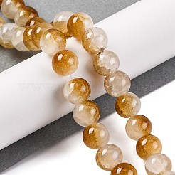 Crackle Baking Paint Imitation Jade Glass Beads Strands&nbsp;DGLA-T003-10mm-M