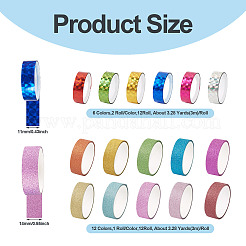 22Roll 2 Styles Laser Shining Bopp PET Plastic Scrapbook Decorative Adhesive Tapes&nbsp;AJEW-TA0002-10