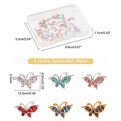 30Pcs 6 Colors Alloy Rhinestone Cabochons&nbsp;FIND-OC0001-68