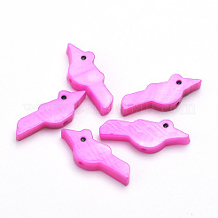 天然淡水シェルビーズ  染め  鳥  ミックスカラー  18~19x6~7x3mm  穴：1mm&nbsp;X-SHEL-Q008-87