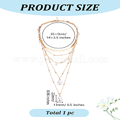 1Pc Alloy Multi Layered Necklaces&nbsp;NJEW-LP0001-57G
