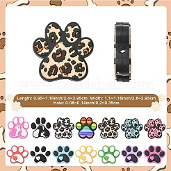 14Pcs 14 Styles Dog Paw Print Food Grade Eco-Friendly Silicone Beads&nbsp;SIL-YW0002-02