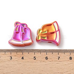 UVメッキアクリルビーズ  エナメル  虹色の  クリスマスデコレーションテーマ  クリスマス鐘  21x21x8.5mm  穴：3.5mm&nbsp;OACR-Z021-02D